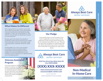 Non-Medical In-Home Care Brochure - 3 Panel Brochure