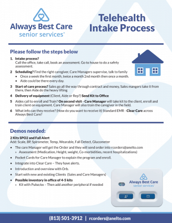 Telehealth Intake Process Flyer